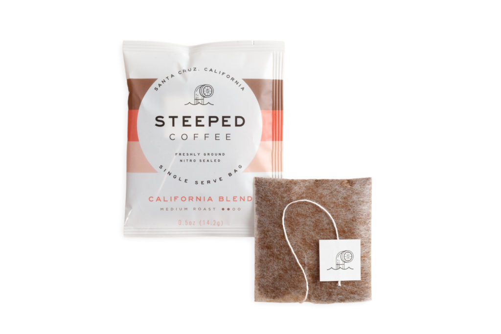 STEEPED COFFEE's single serve compostable bags