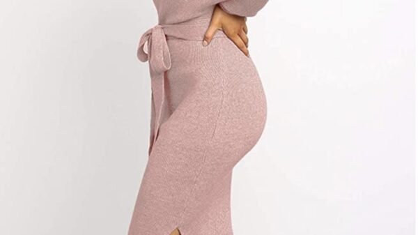 Pink knit dress Amazon