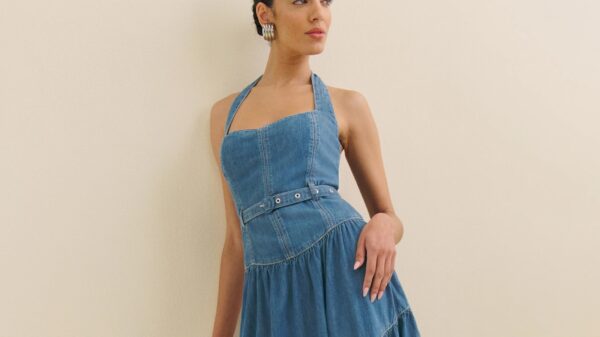 Lilith Denim Midi Dress by Reformation