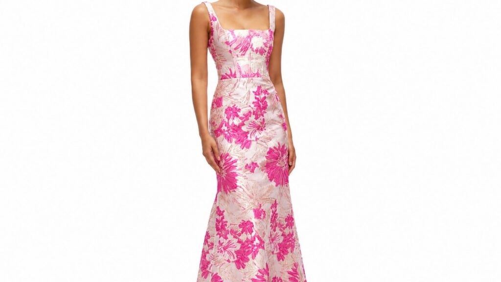 Hibiscus Square Neck Trumpet Gown by Dessy Collection