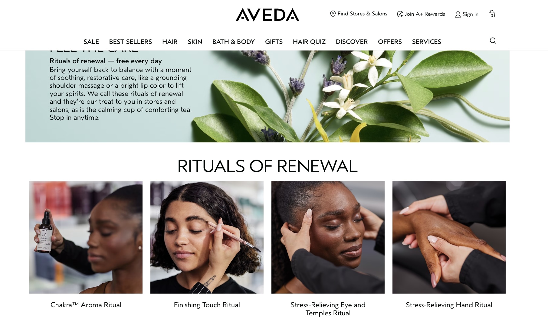Aveda Services Rituals of Renewal