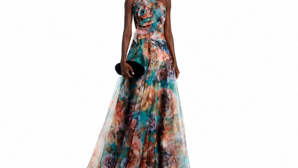 Iona Rosette Draped Gown