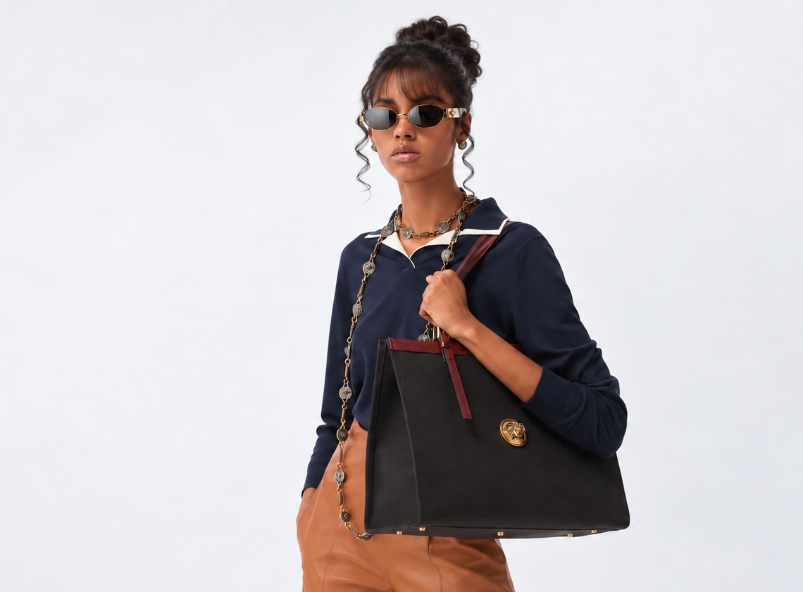 Versace Rivière Canvas Tote
